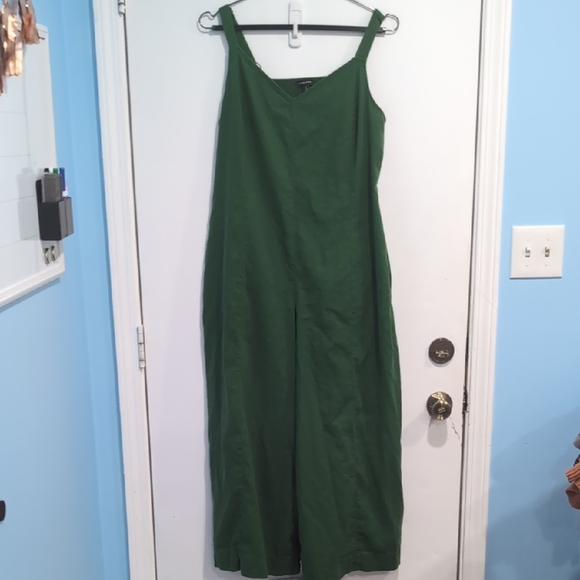 Universal Standard Promenade Linen Blend Wide Leg Jumpsuit Green Size Small - Picture 3 of 6